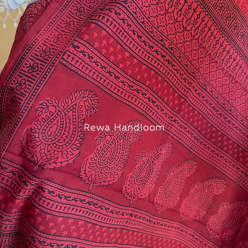 Carrot Red Bagh Print Cotton Suit BGCSJ0190