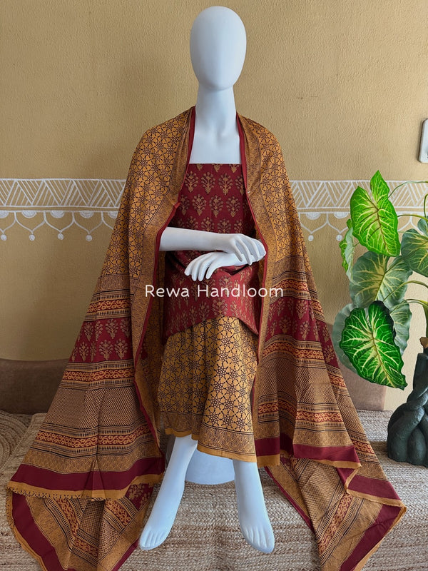 Bagh Print Cotton Suit 