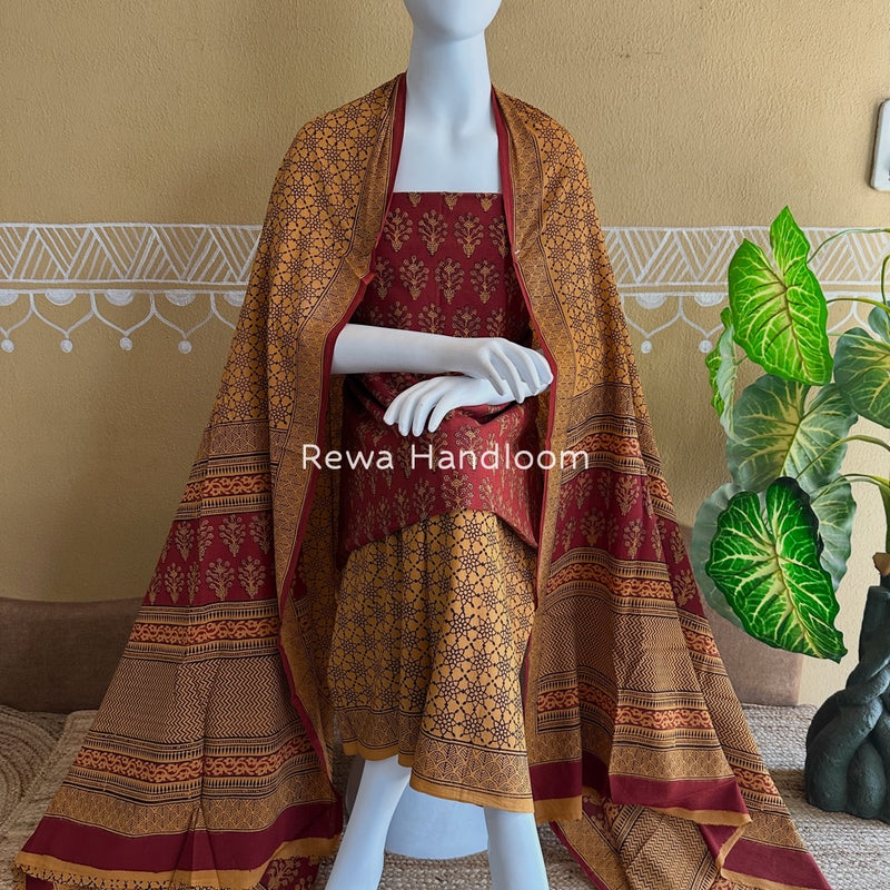 Bagh Print Cotton Suit 