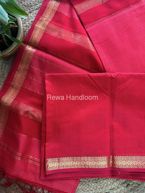 Maheshwari Fucshia Pink Garbha Reshami Silk Saree GS161