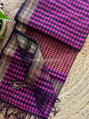 Maheshwari Pink Garbha Reshami Silk Saree GS155