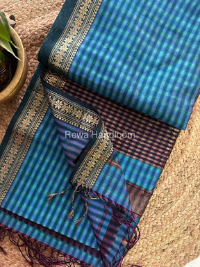 Maheshwari German Blue Garbha Reshami Silk Saree GS150