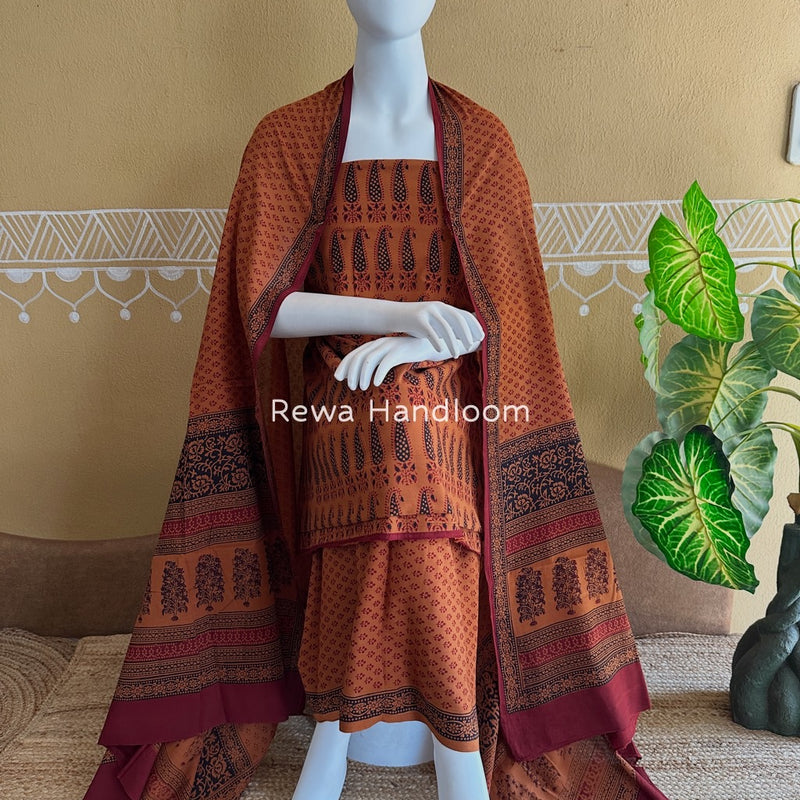 Bagh Print Cotton Suit 