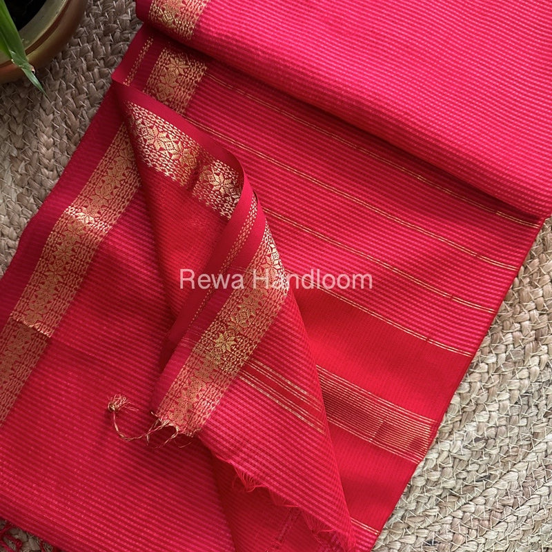 Maheshwari Pink Garbha Reshami Silk Saree GS165