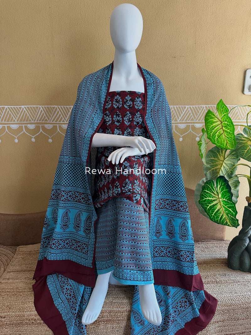Bagh Print Cotton Suit