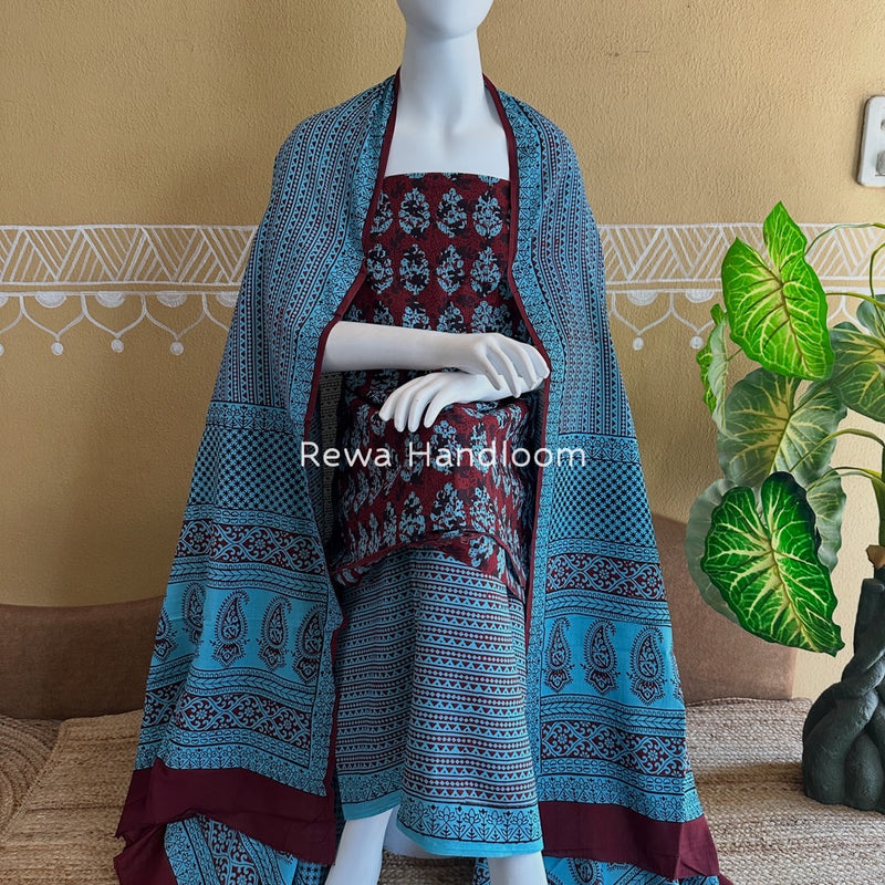 Bagh Print Cotton Suit