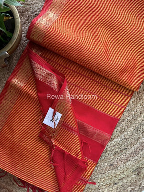 Maheshwari Golden Yellow Garbha Reshami Silk Saree GS164