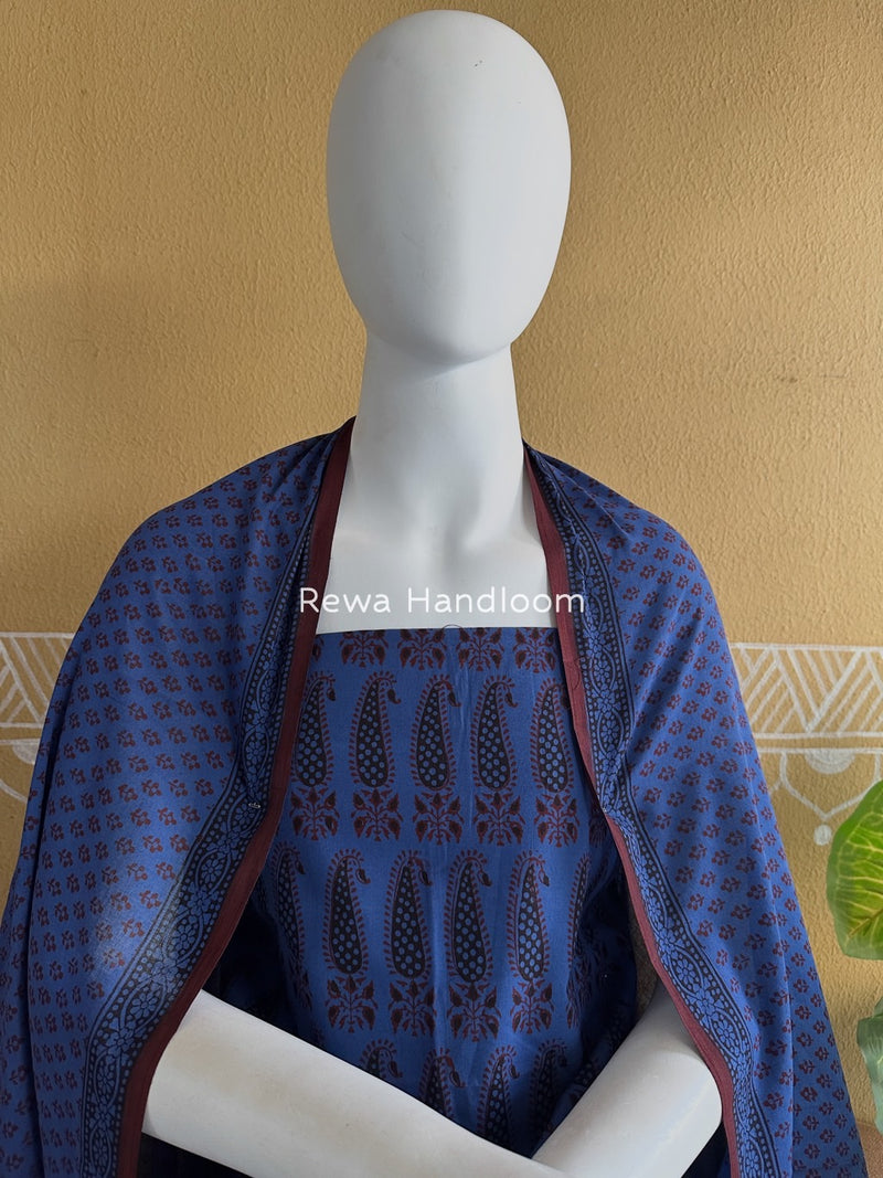 Blue Bagh Print Cotton Suit BGCSJ0162