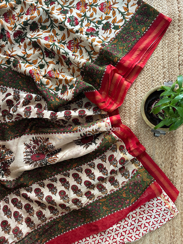  Chanderi Silk Printed Saree