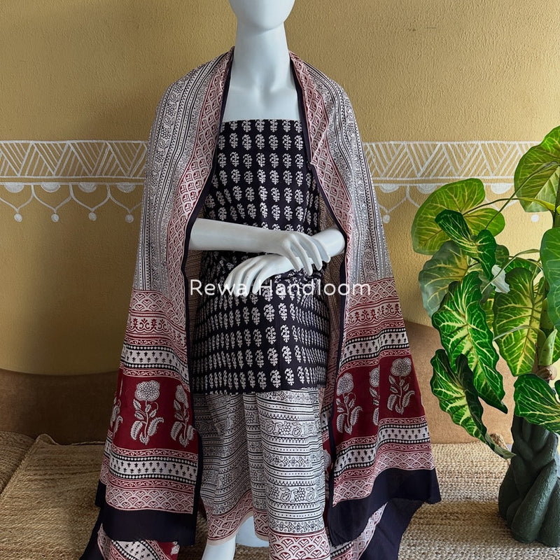 Bagh Print Cotton Suit 