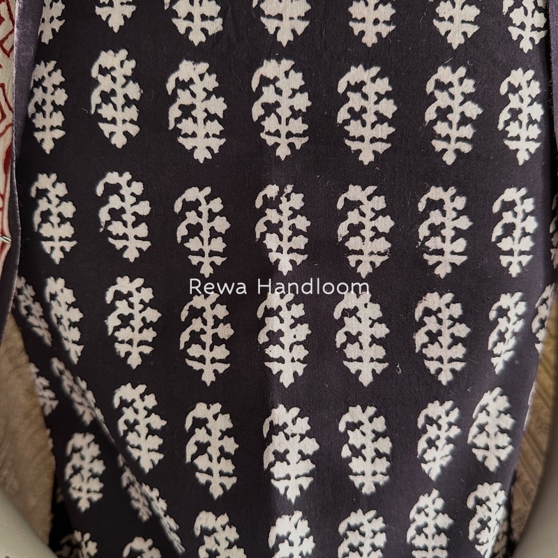 Black-White Bagh Print Cotton Suit BGCSJ0160