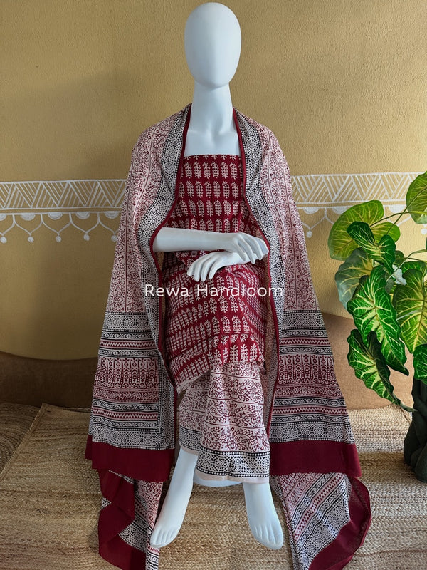 Bagh Print Cotton Suit 