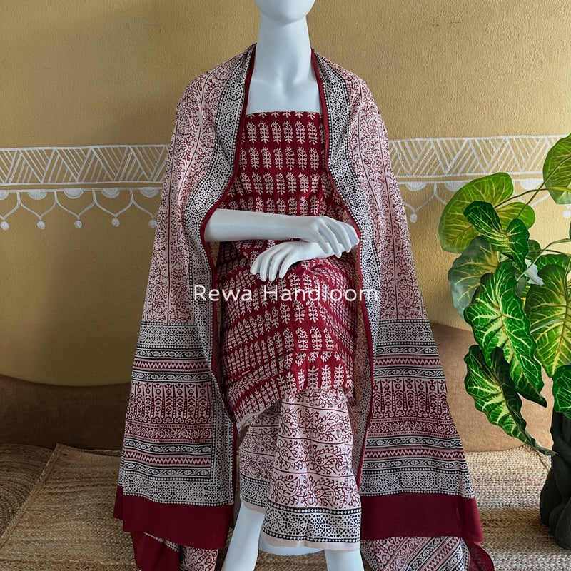 Bagh Print Cotton Suit 