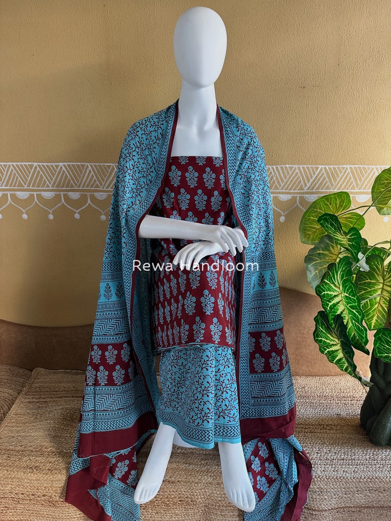 Bagh Print Cotton Suit
