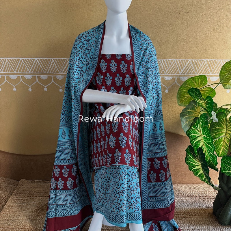 Bagh Print Cotton Suit