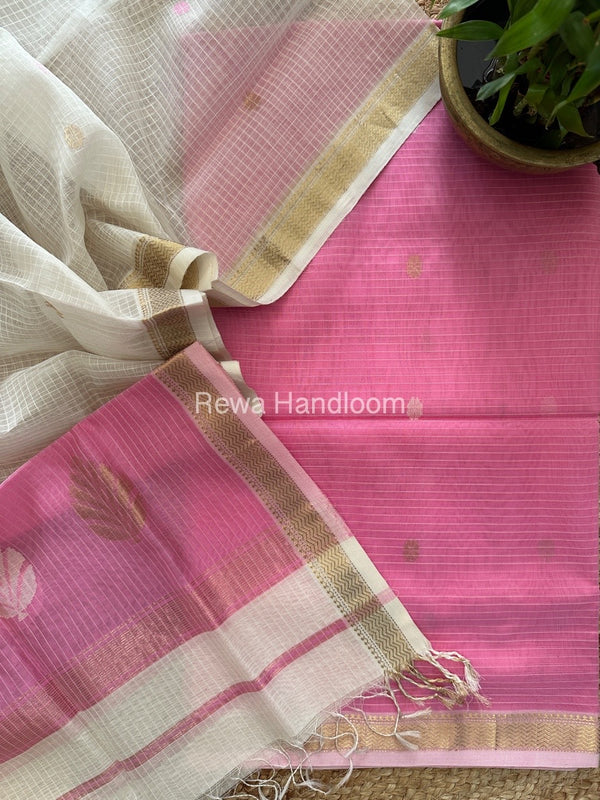 Maheshwari Katan Motifs Top Dupatta Sets