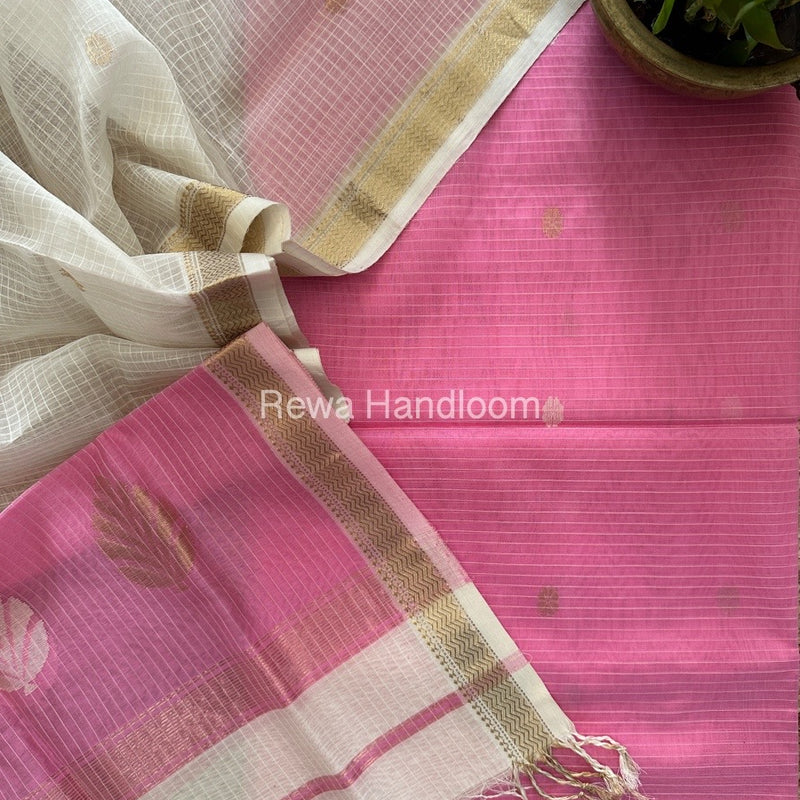 Maheshwari Katan Motifs Top Dupatta Sets