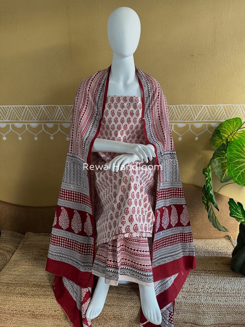 Bagh Print Cotton Suit