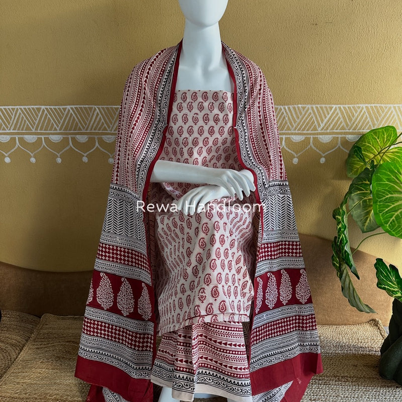 Bagh Print Cotton Suit