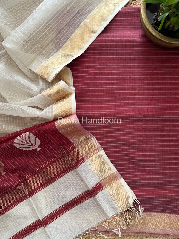 Maheshwari Katan Motifs Top Dupatta Sets