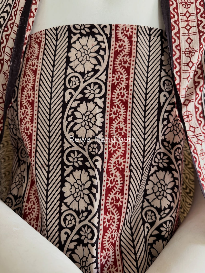 Black-White Bagh Print Cotton Suit BGCSJ0174