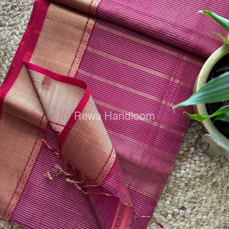 Exclusive Maheswari Magenta Tissue Silk Saree ZTS063