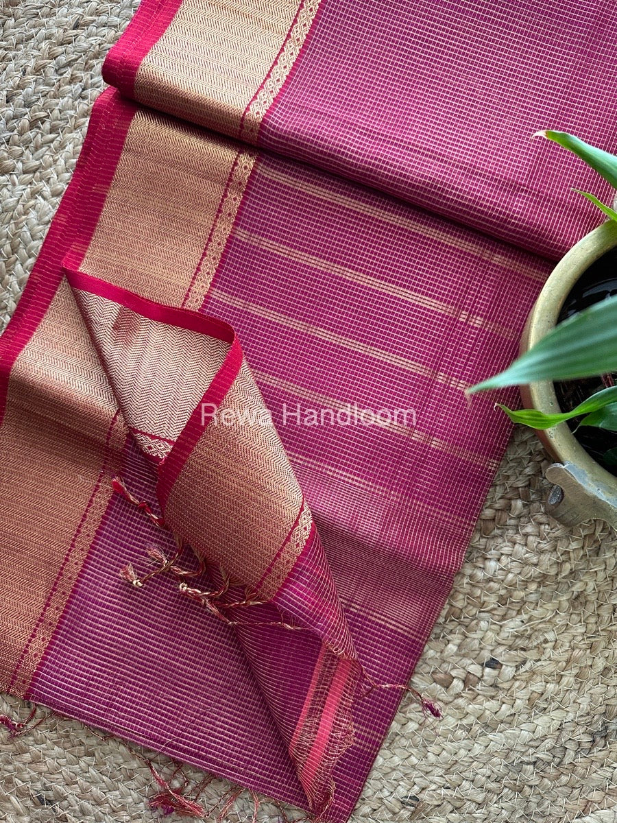 Exclusive Maheswari Magenta Tissue Silk Saree ZTS063