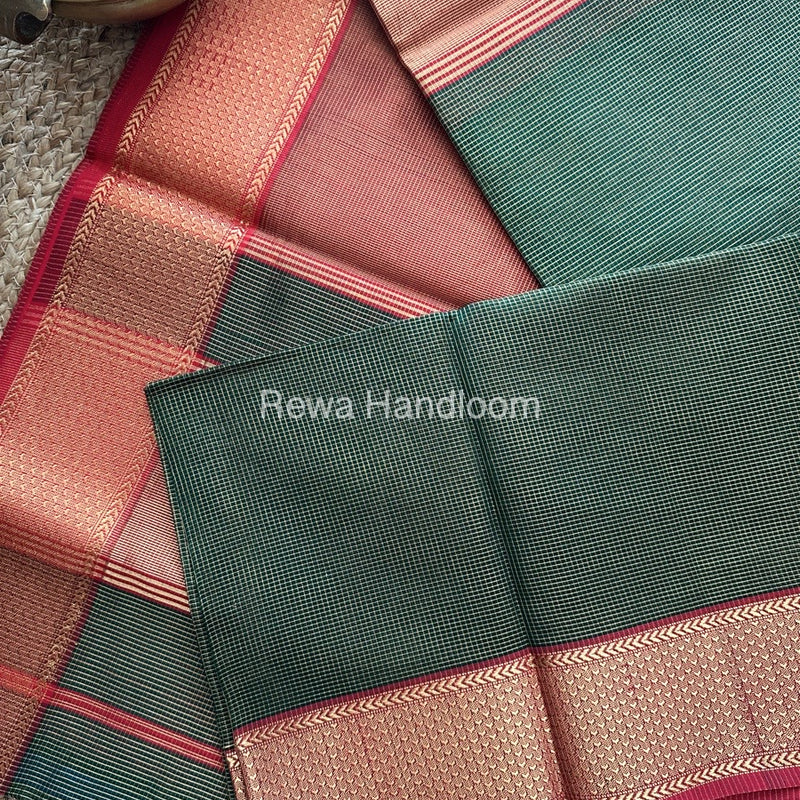 Exclusive Maheswari Green Tissue Silk Saree ZTS062