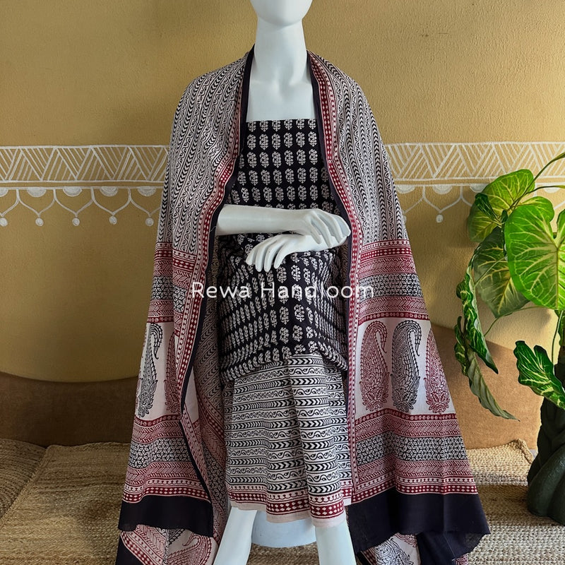 Bagh Print Cotton Suit