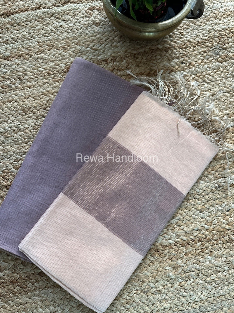 Maheshwari Onion-Light Peach Tissue Top-Dupatta TTP012