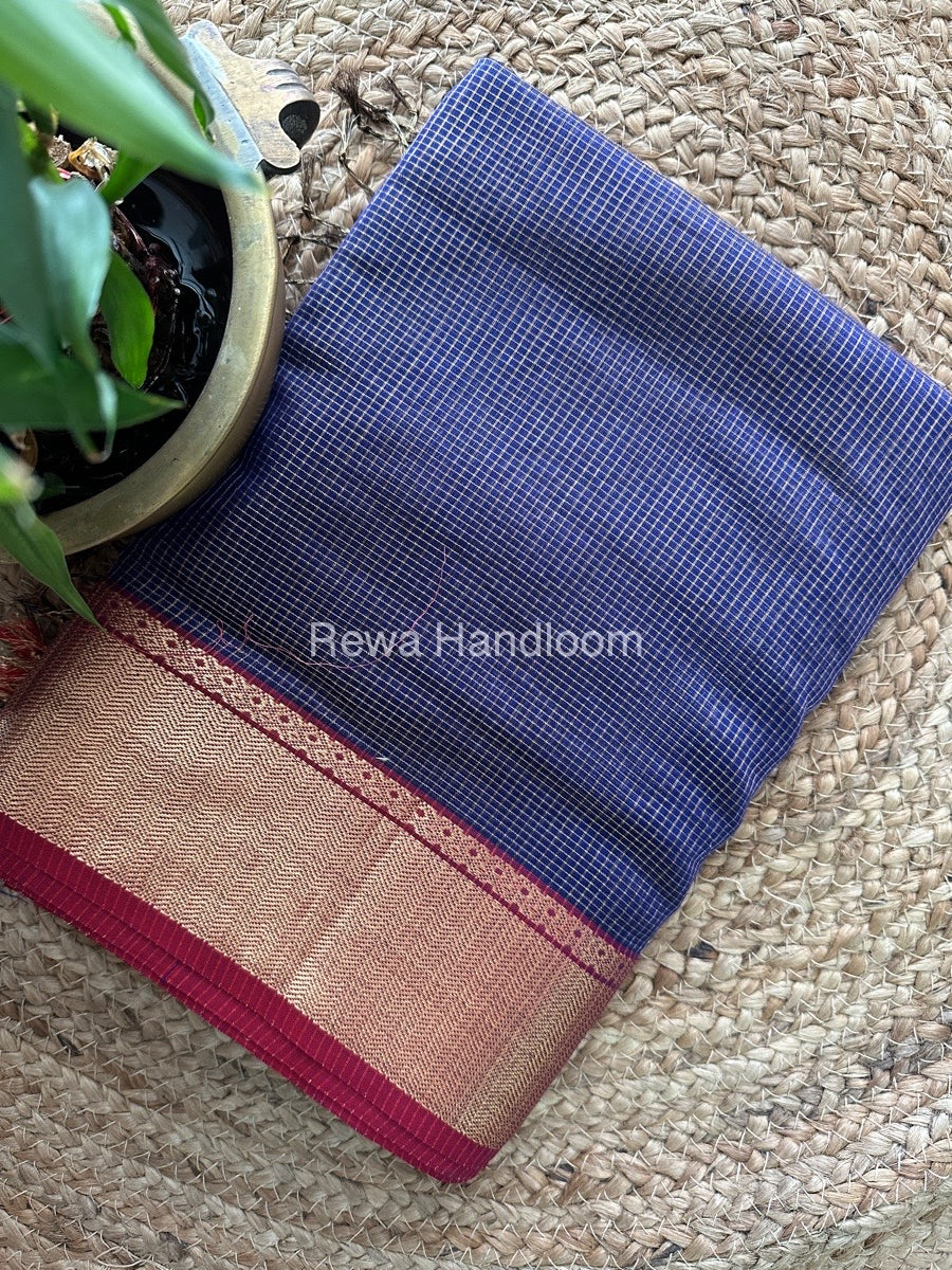 Exclusive Maheswari Royal Blue Tissue Silk Saree