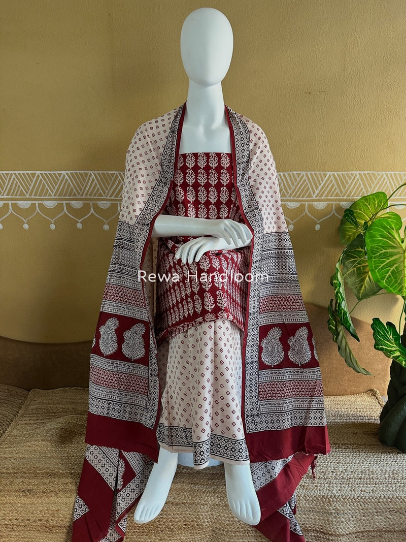 Bagh Print Cotton Suit