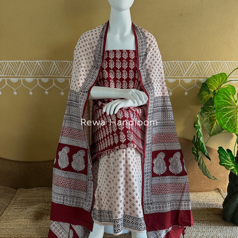 Bagh Print Cotton Suit