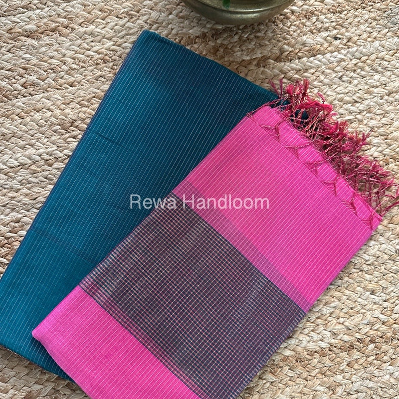 Maheshwari Green-Pink Tissue Top-Dupatta TTP015