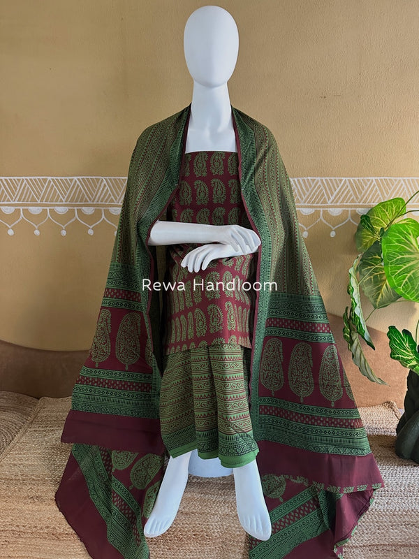 Bagh Print Cotton Suit 
