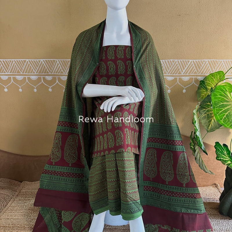 Bagh Print Cotton Suit 