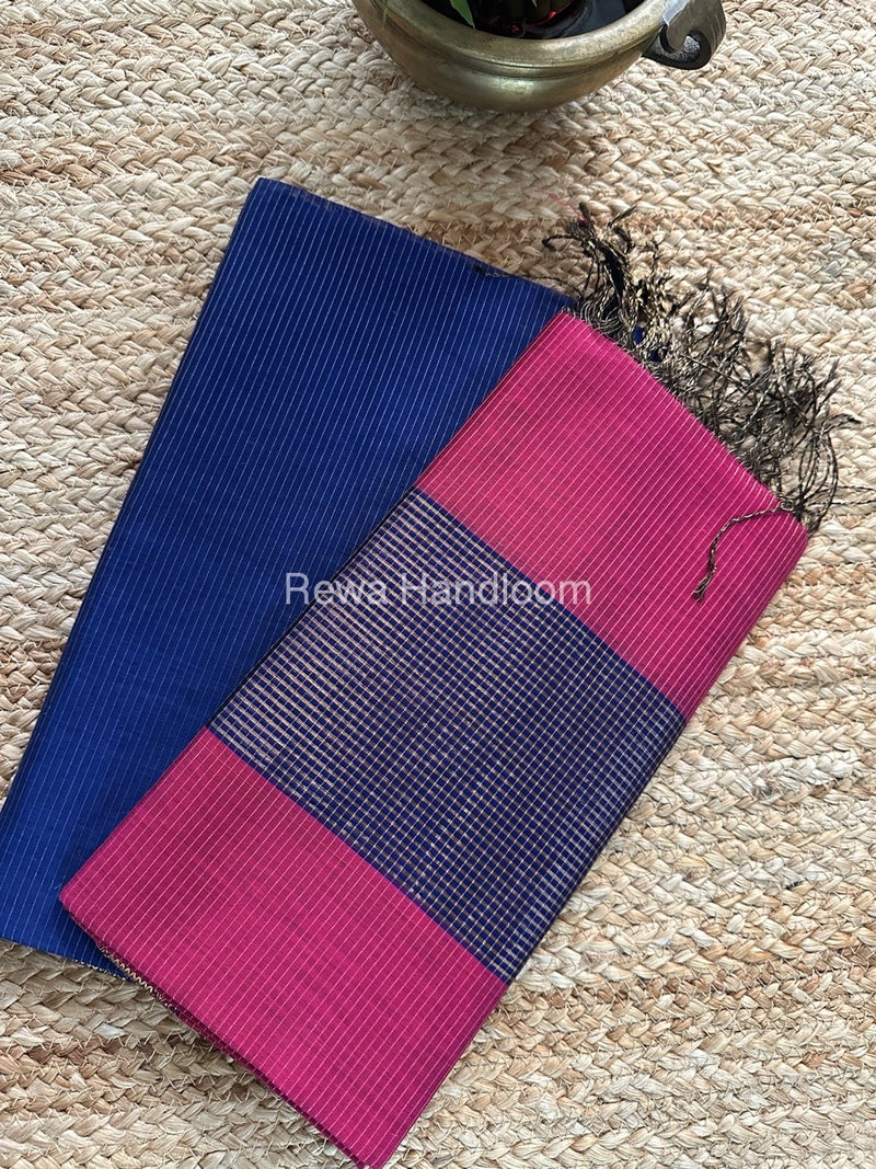 Maheshwari  Blue-Rani Pink Tissue Top-Dupatta TTP018