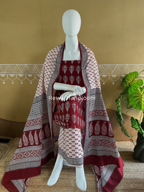 Bagh Print Cotton Suit 