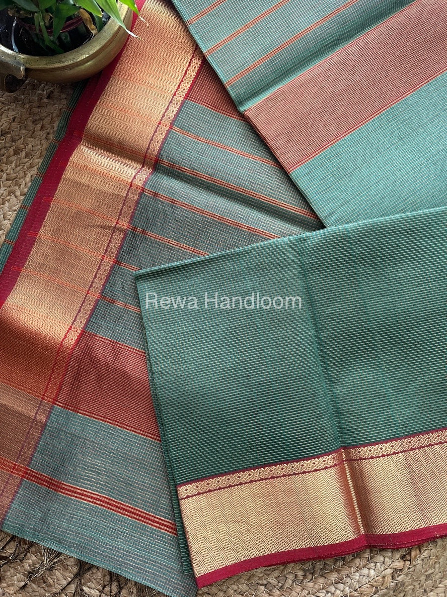 Exclusive Maheswari Light Pista Green Tissue Silk Saree ZTS074