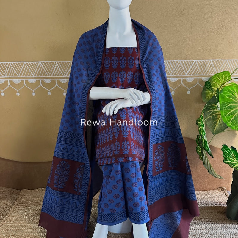 Bagh Print Cotton Suit