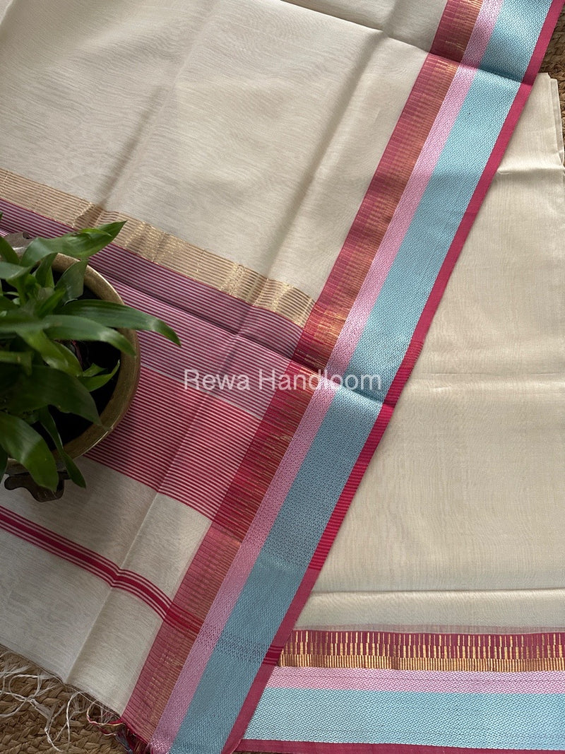 Maheshwari Off White Multicolour Dress Material RTP035