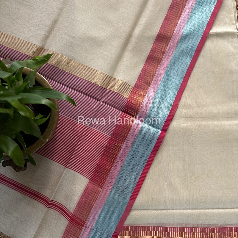 Maheshwari Off White Multicolour Dress Material RTP035