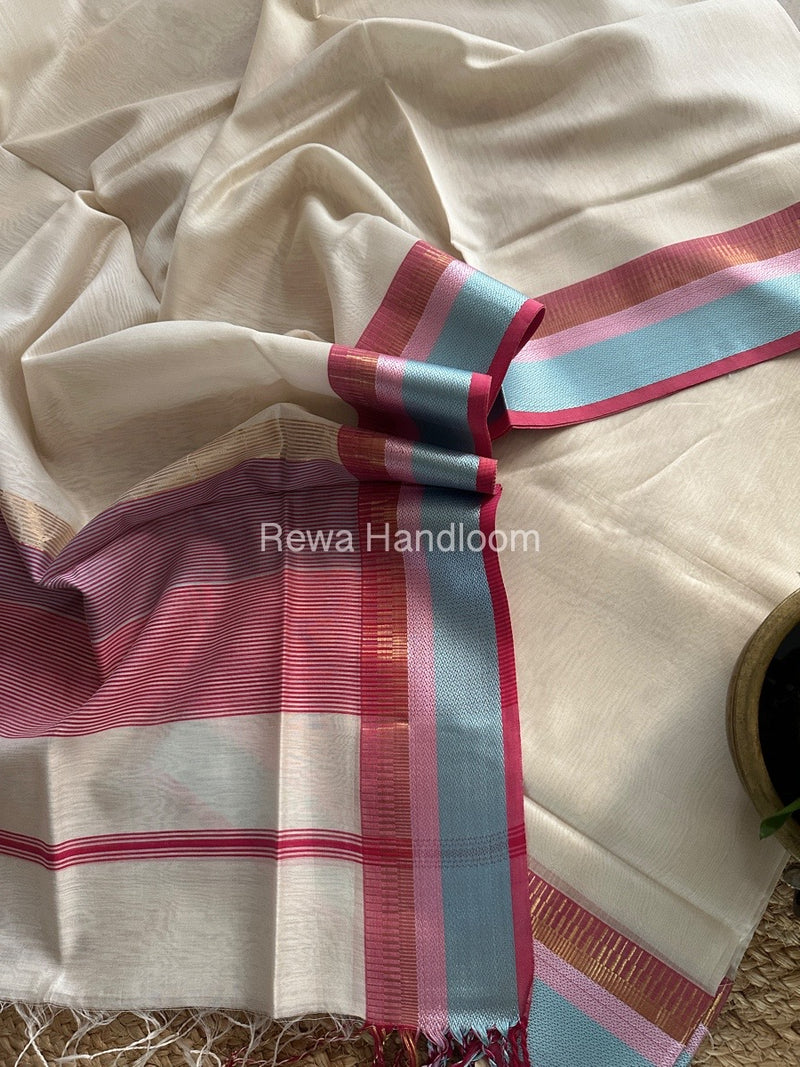 Maheshwari Off White Multicolour Dress Material RTP035