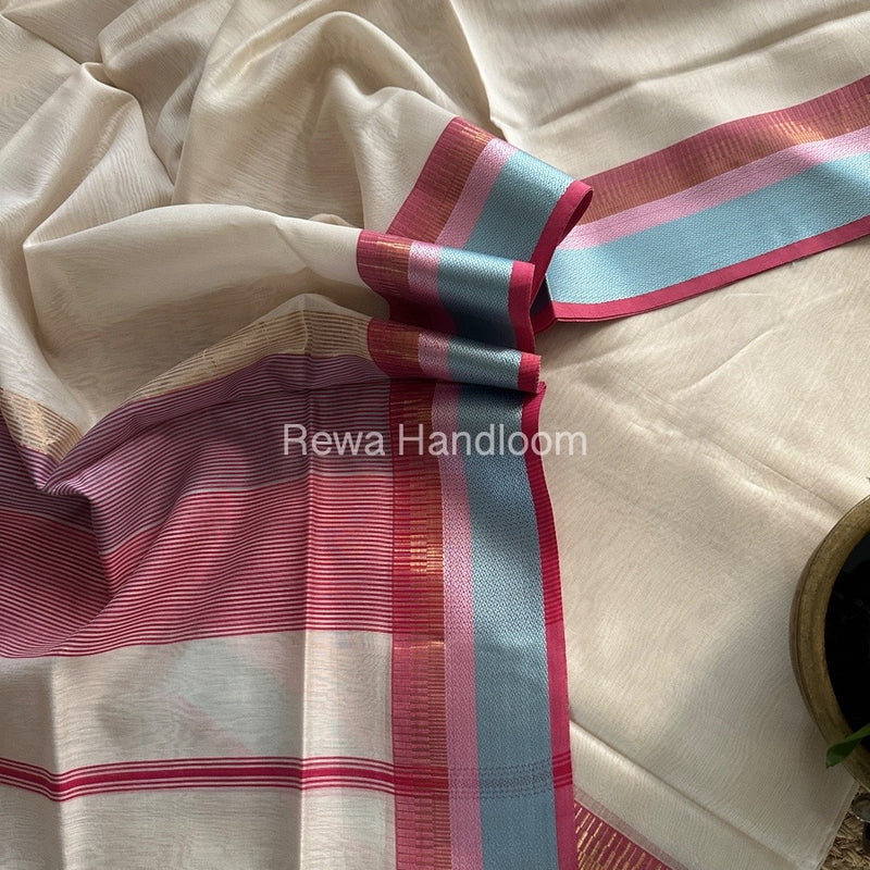 Maheshwari Off White Multicolour Dress Material RTP035