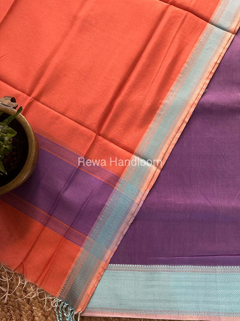 Maheshwari Lavender-Light Orange Multicolour Dress Material RTP029