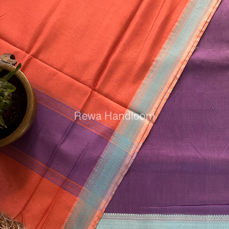 Maheshwari Lavender-Light Orange Multicolour Dress Material RTP029