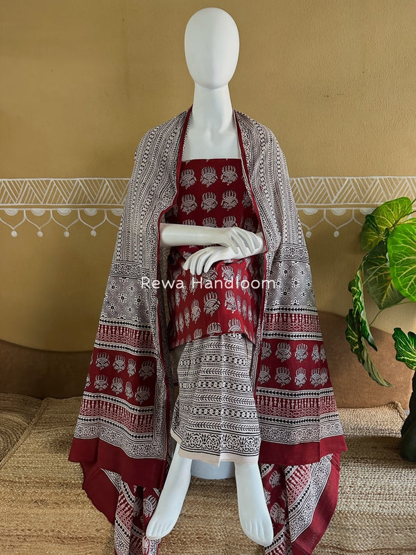 Bagh Print Cotton Suit
