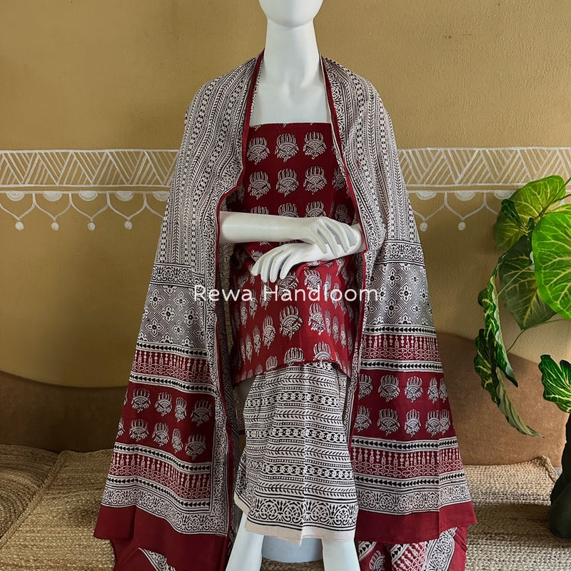 Bagh Print Cotton Suit