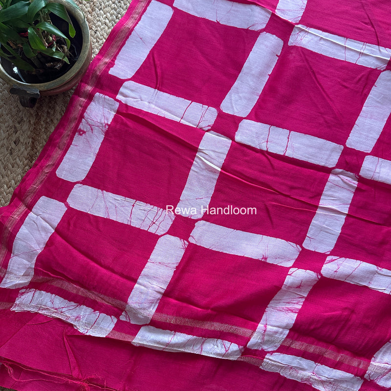 Rani Pink Chanderi Silk Printed Saree CPS086