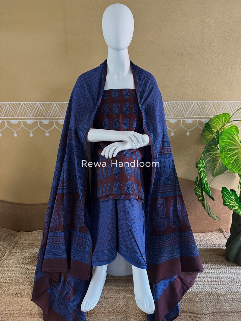 Bagh Print Cotton Suit
